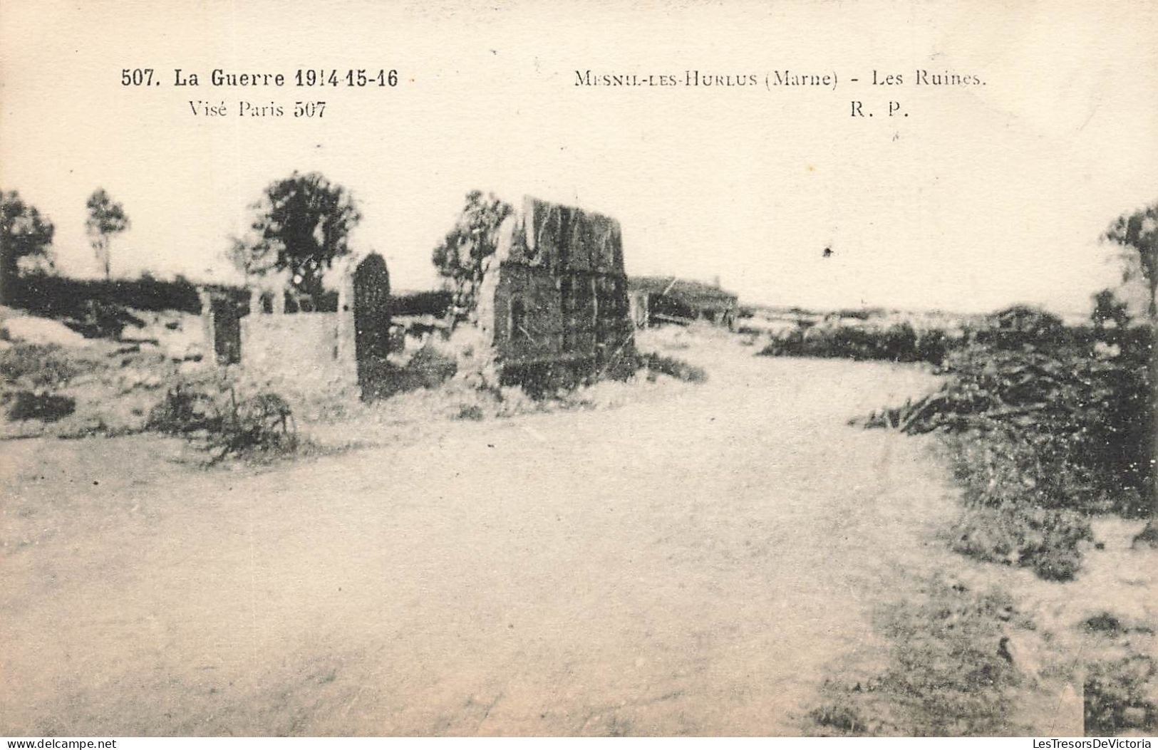 FRANCE - La Guerre 1914-15-16- Mesnil Les Hurlus (Marne) - Vue Générale Des Ruines - R P - Carte Postale Ancienne - Souain-Perthes-lès-Hurlus