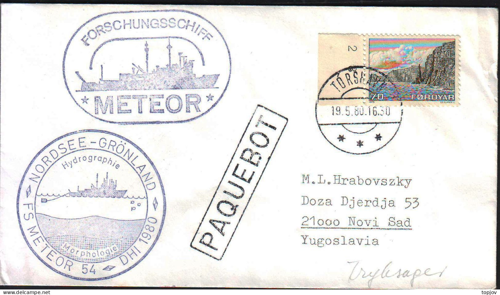 FAROYA - FS METEOR 54 - NORDSEE  GRONLAND - PAQUEBOTR - 1980 - Expéditions Arctiques