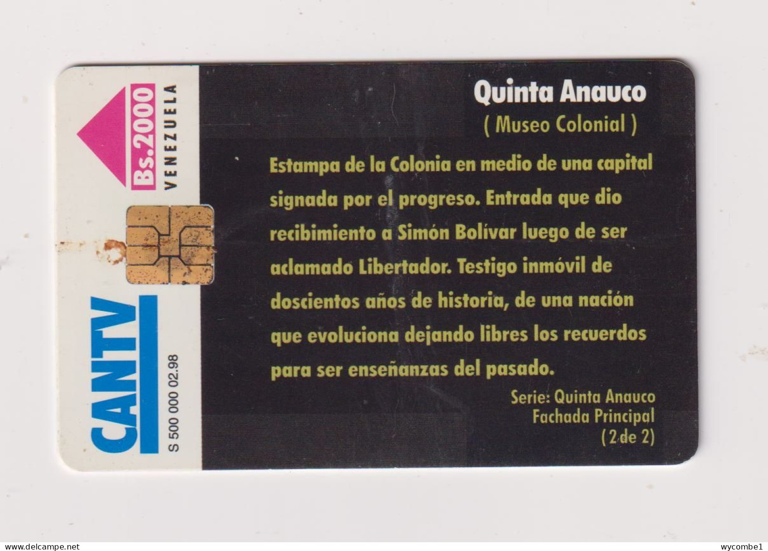 VENEZUELA  - Colonial Museum Chip Phonecard - Venezuela