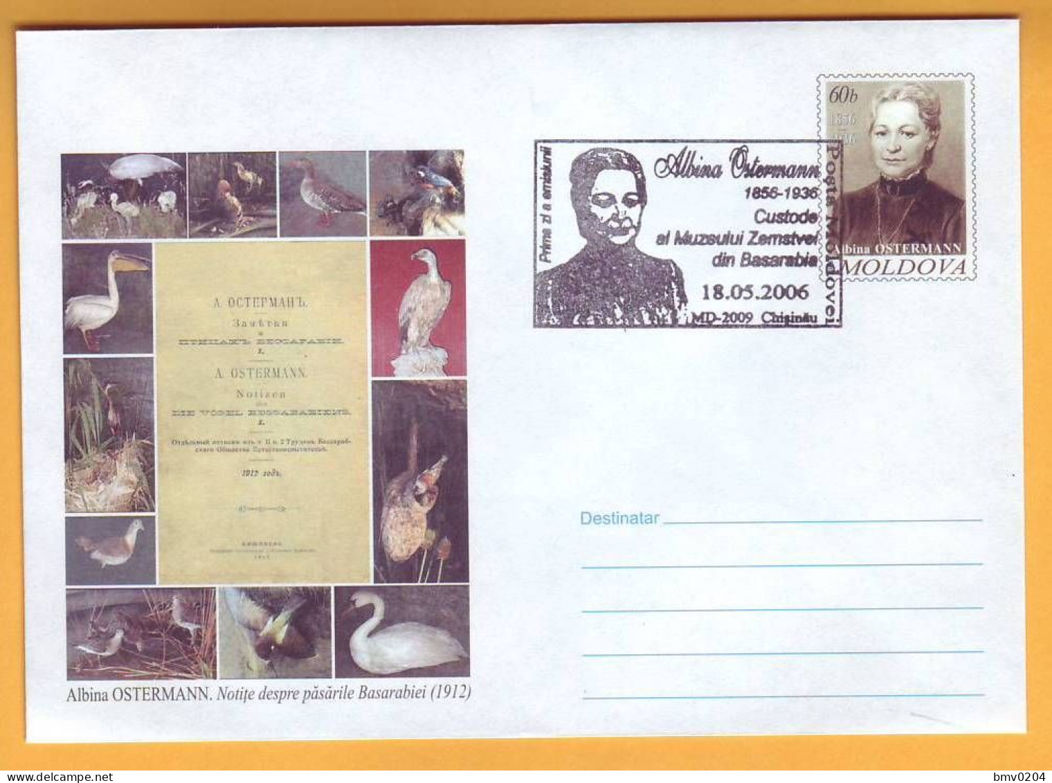 2006 Moldova Moldavie FDC  Albina Ostermann Zemsky Museum Chisinau. Birds Bessarabia, Zemstvos - Spechten En Klimvogels