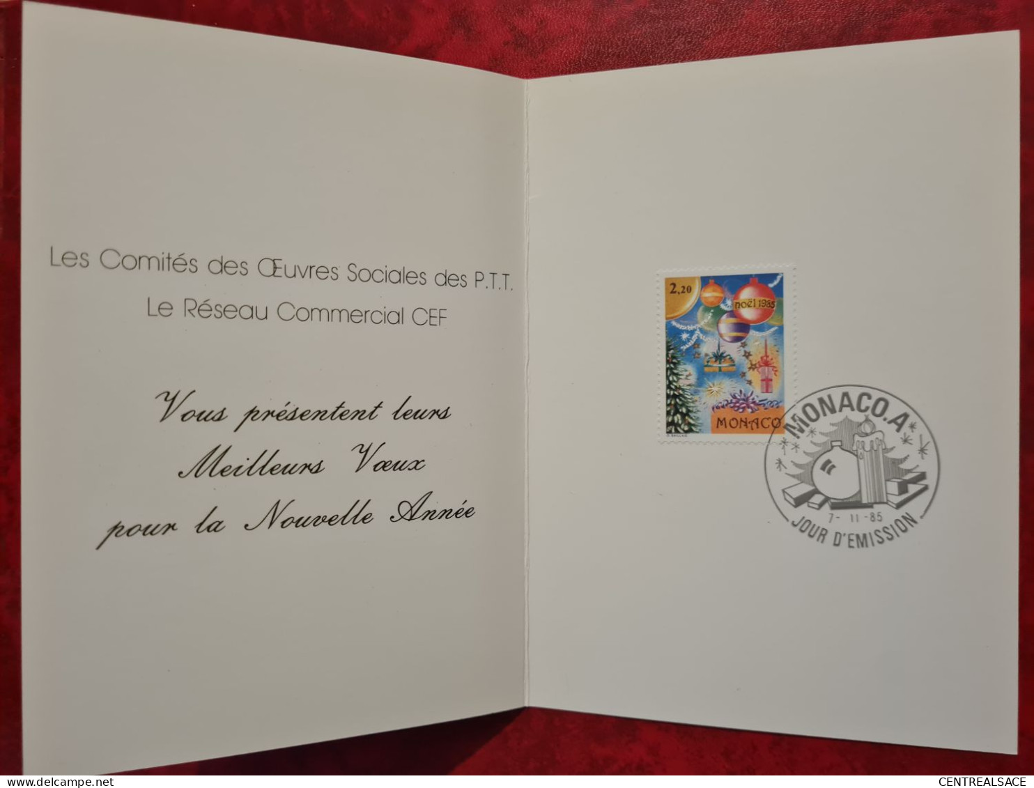 CARTE VOEUX MEILLEURS VOEUX MONACO 1985 FDC - Storia Postale