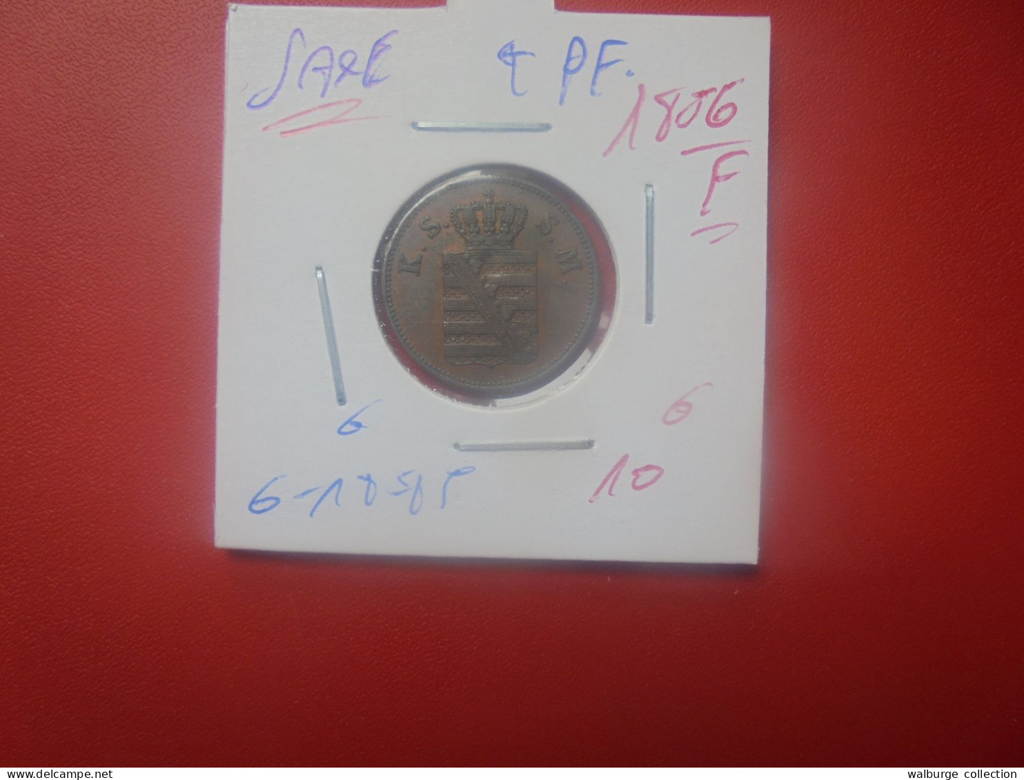 SAXE 2 PFENNIG 1856 F (A.4) - Groschen & Andere Kleinmünzen