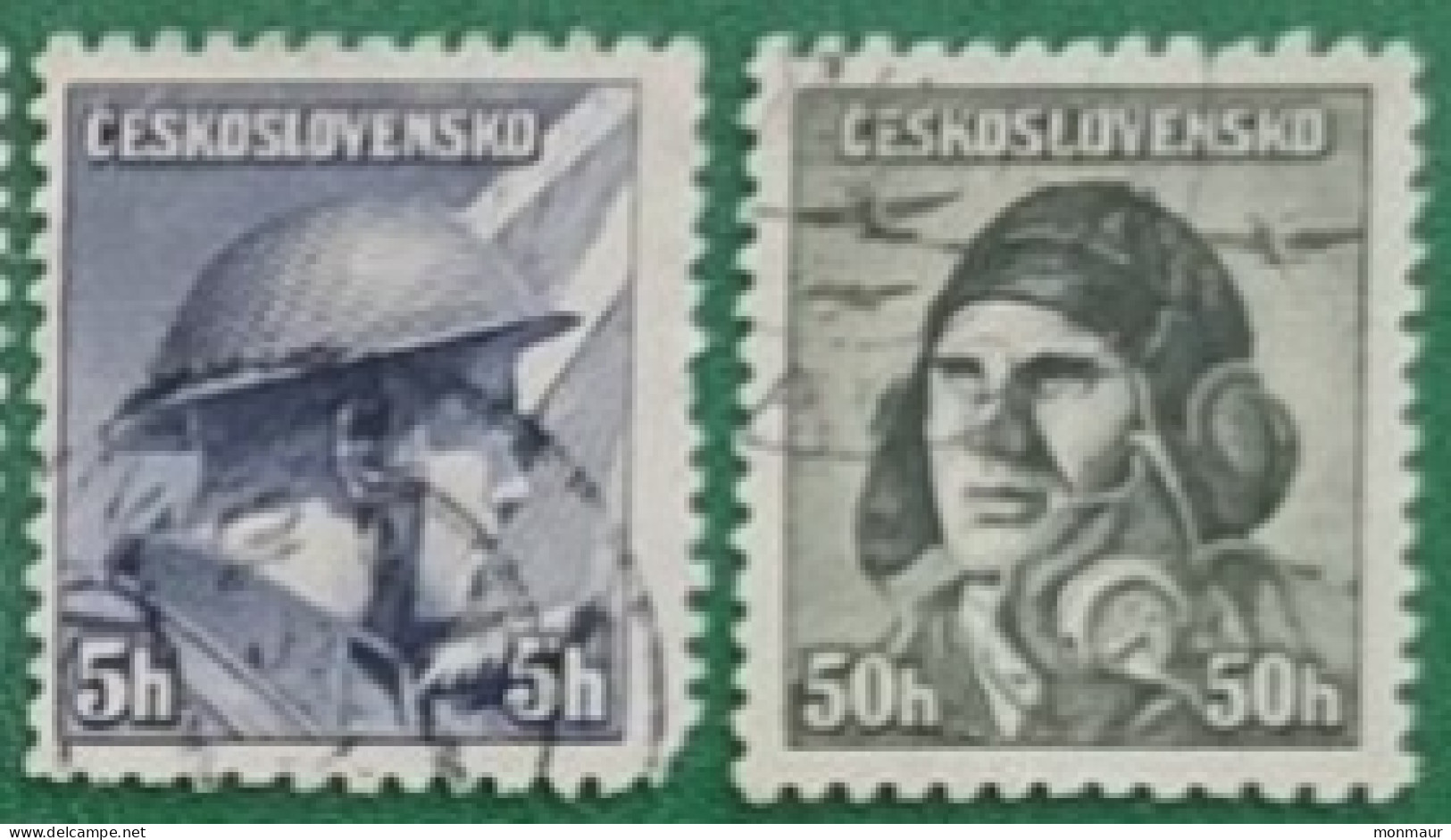 CECOSLOVACCHIA   1945 SOLDATS-SOLDATI  YT 387-393 - Used Stamps