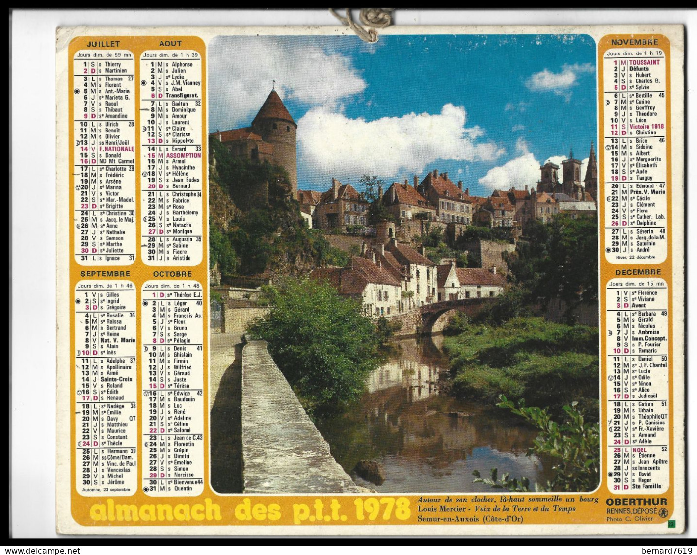 Almanach  Calendrier  P.T.T  -  La Poste -  1979 - Les Pyrenees Orientales - - Semur En Auxois - Grand Format : 1971-80