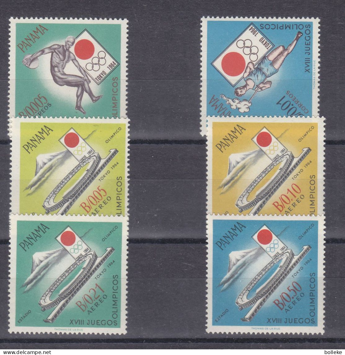 Jeux Olympiques - Tokyo 64 - Panama - Yvert 395/6 + PA 300/3 ** - Disque - Stade Olympique - Valeur 10,00 Euros - Verano 1964: Tokio