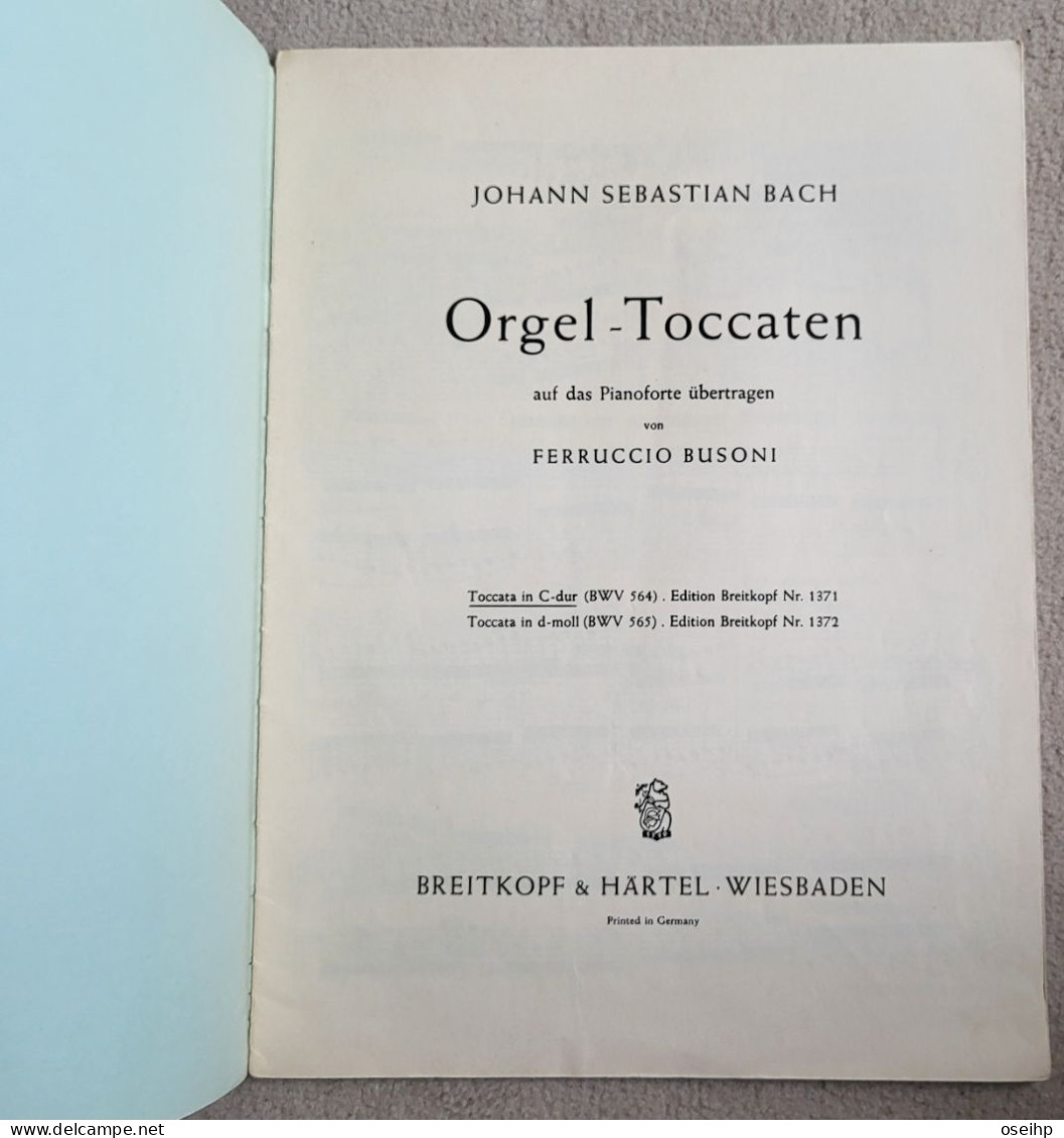 BACH BUSONI Orgel-Toccata C Dur C Major Ut Majeur Piano Solo Partition Breitkopf 1371 - Tasteninstrumente