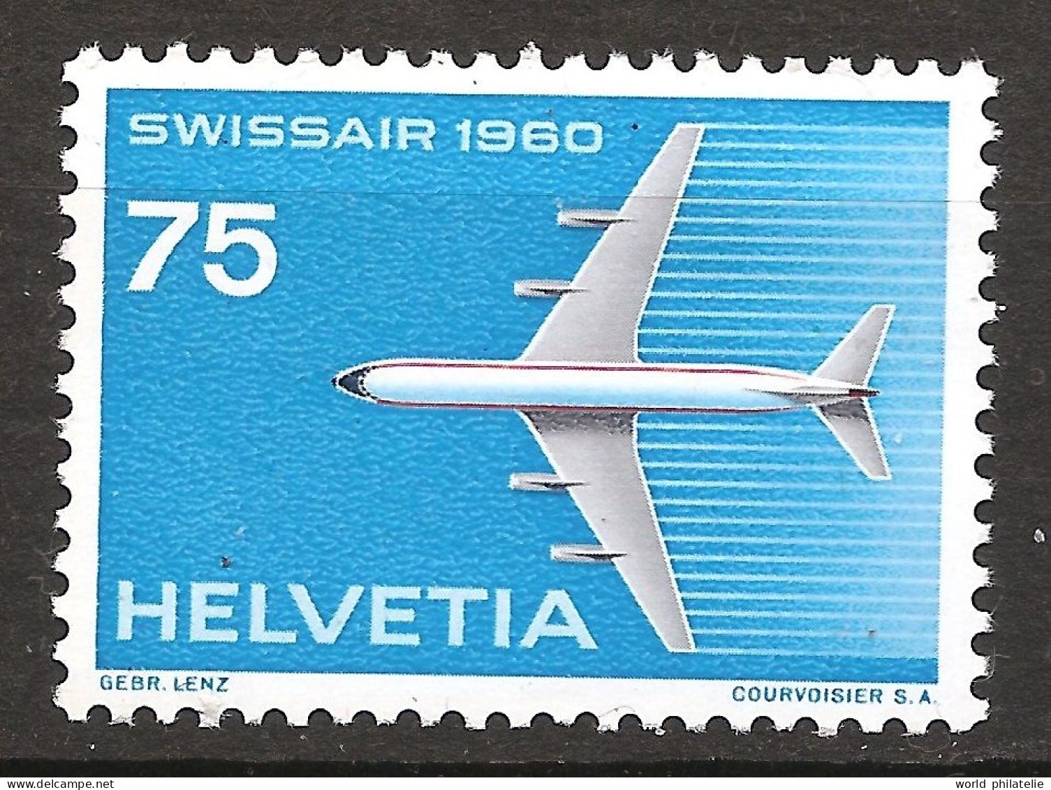Suisse Helvetia 1960 N° 642 Iso ** Avion, Aviation à Réaction, Swissair, Compagnie Aérienne, Mittelholzer, Douglas DC-8 - Nuevos