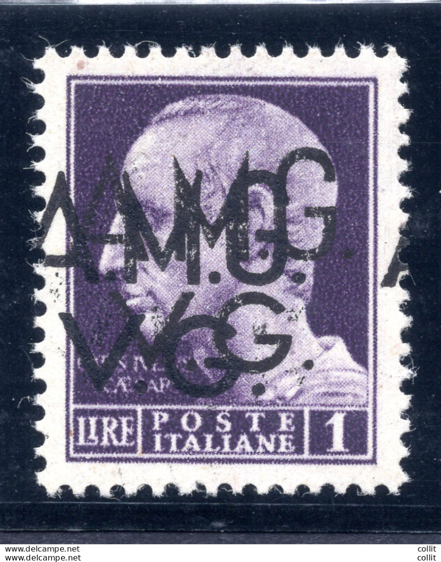 AMG.VG. - Lire 1 Varietà Doppia Soprastampa - Mint/hinged