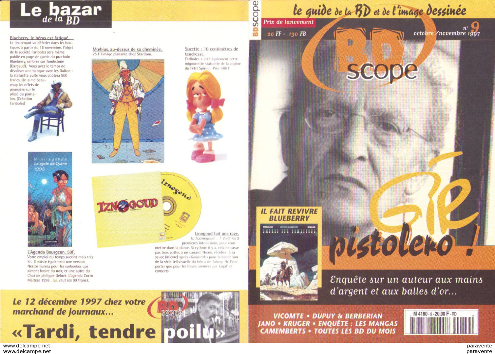 Magazine BDSCOPE 9 1997 Avec GIRAUD Tardi Vicomte Loisel Dupuy Berberian Franquin - Gotlib
