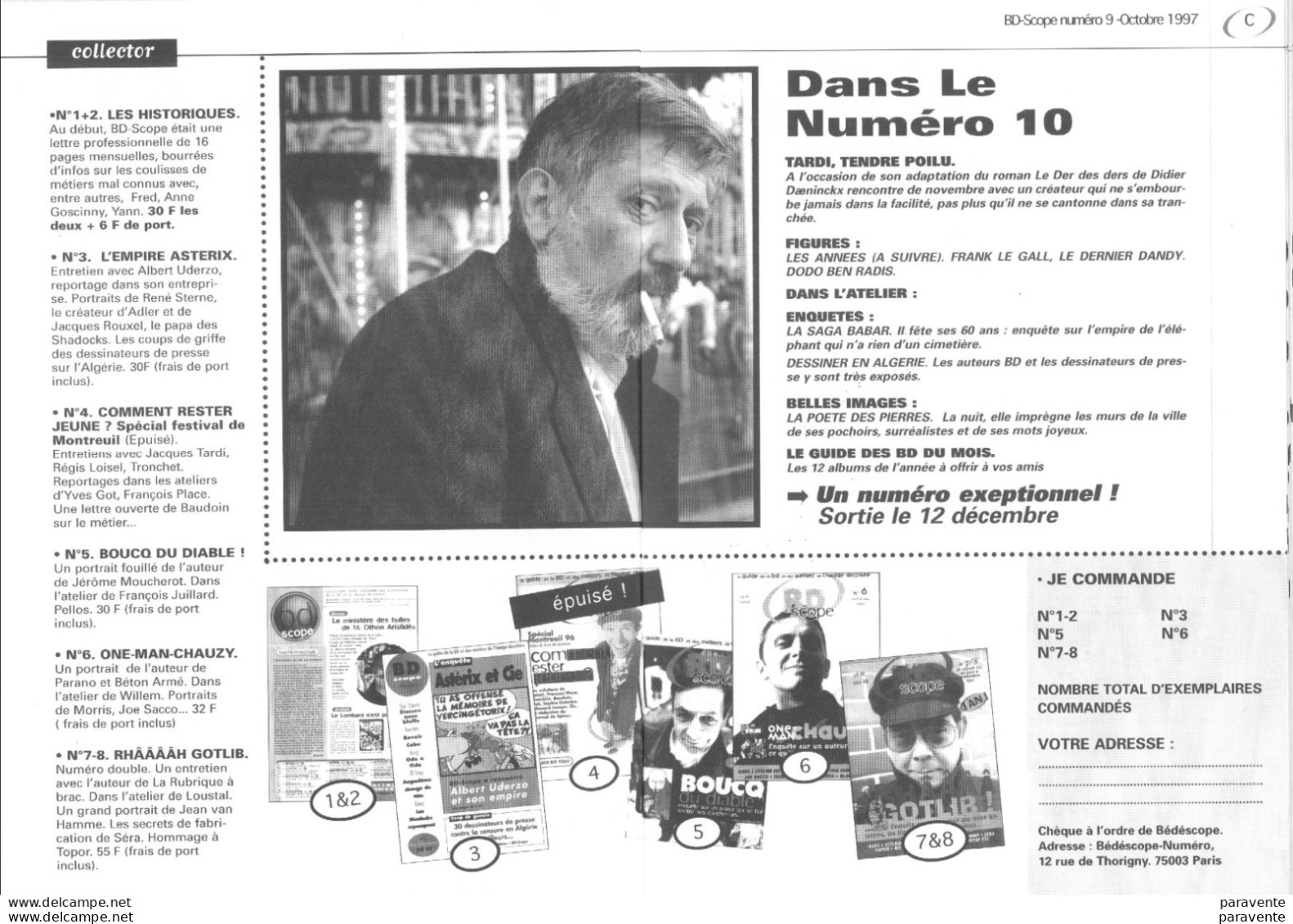 magazine BDSCOPE 9 1997 avec GIRAUD tardi vicomte loisel dupuy berberian franquin