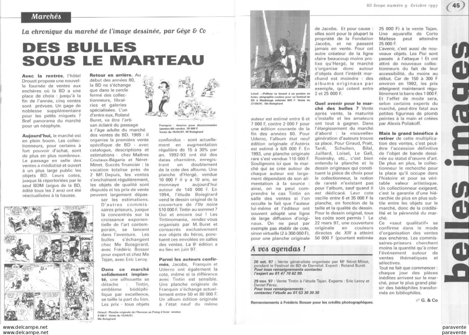 magazine BDSCOPE 9 1997 avec GIRAUD tardi vicomte loisel dupuy berberian franquin