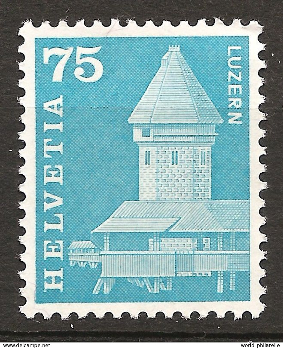 Suisse Helvetia 1960 N° 654 Iso ** Courant, Pont En Bois Couvert De La Chapelle, Tour De L'eau, Lucerne, Fortification - Unused Stamps