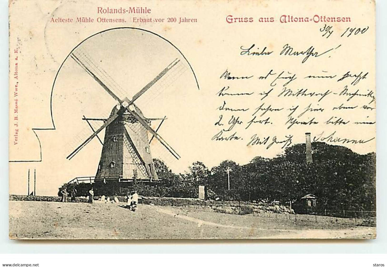 Allemagne - Gruss Aus Altona-Ottensen - Rolands Mühle - Moulin à Vent - Windmill - Molen - Altona