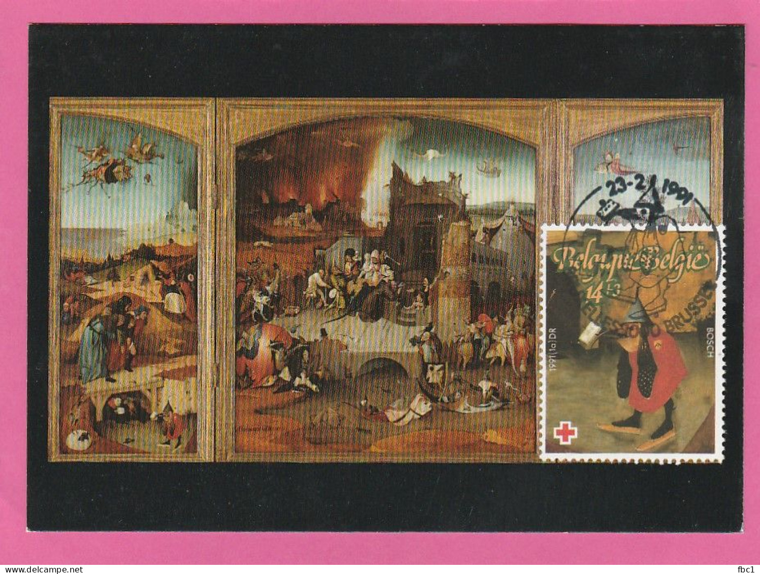 Carte Maximum - Belgique - 1991 - H.Bosch - Triptyque De La Tentation De St Antoine - 1991-2000