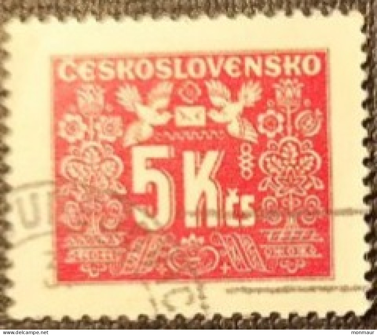 CECOSLOVACCHIA   1946-48 TIMBRES TAXE YT 77 - Usati