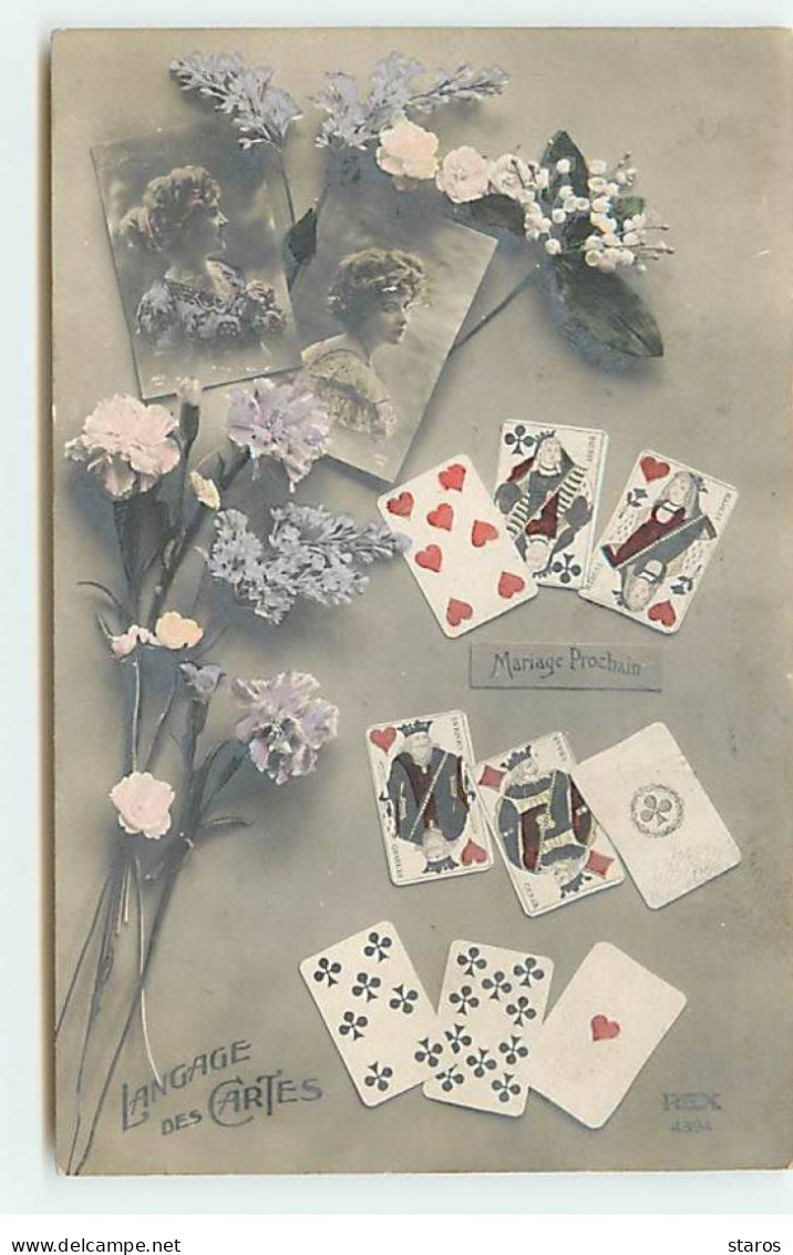 Cartes à Jouer - Langage Des Cartes - Mariage Prochain - Jeunes Femmes, Oeillets - Spielkarten