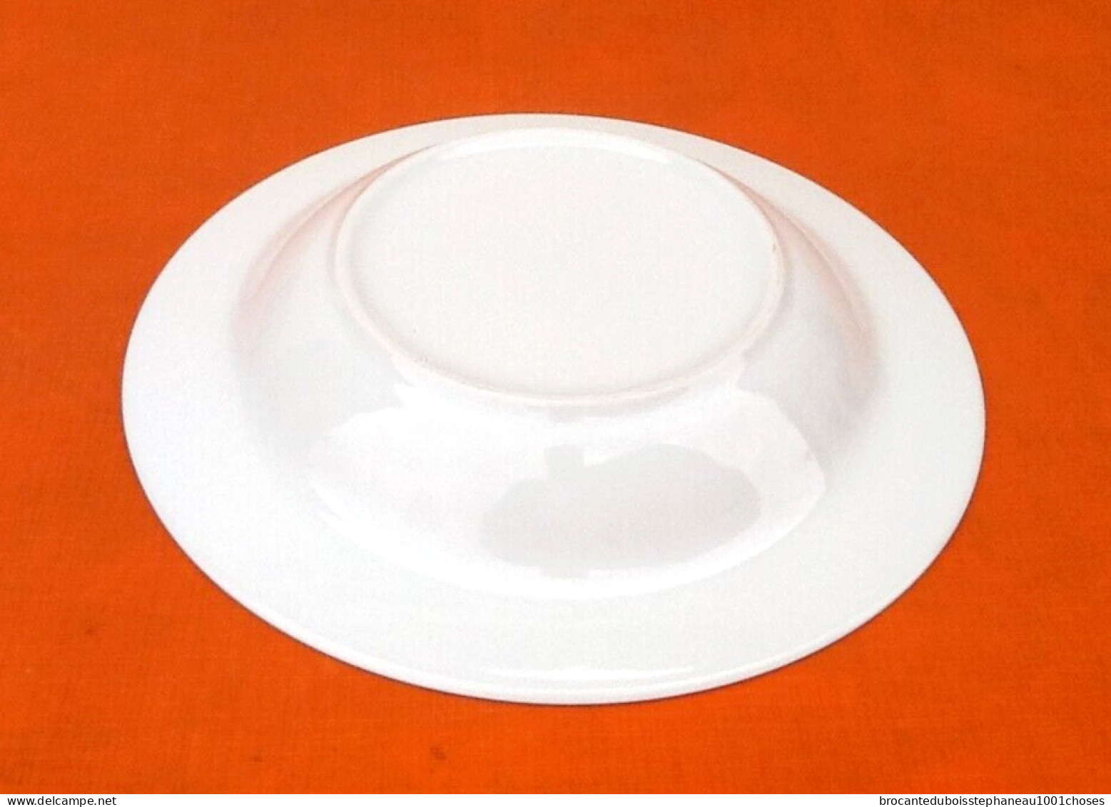 6 Assiettes Creuses  Porcelaine Blanche à Décor De Feuillage - Platos