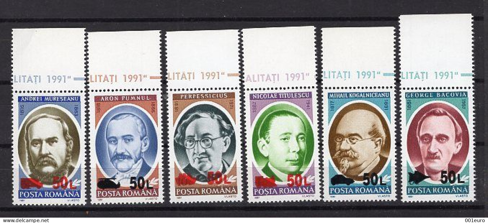 ROMANIA 1991: OVERPRINTED SET, Unused Stamps - Registered Shipping! - Ungebraucht