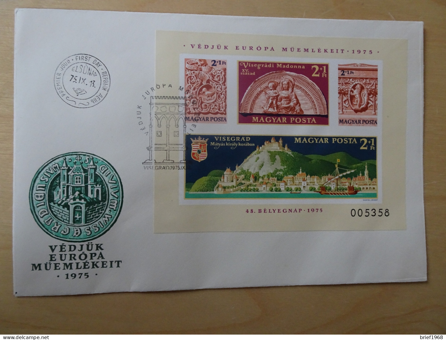 Ungarn Blatt 115B FDC Denkmalschutzjahr (4891) - FDC