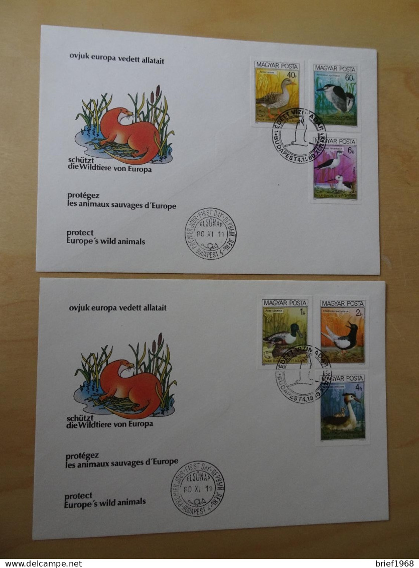 Ungarn Michel 3451-56 B Geschnitten FDC Vögel (7012) - FDC