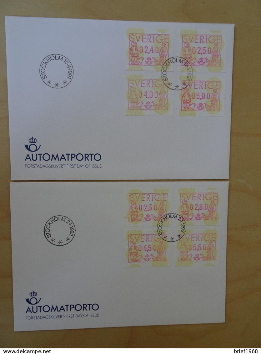 Schweden ATM1 S1 + S2 FDC (6652) - Automatenmarken [ATM]