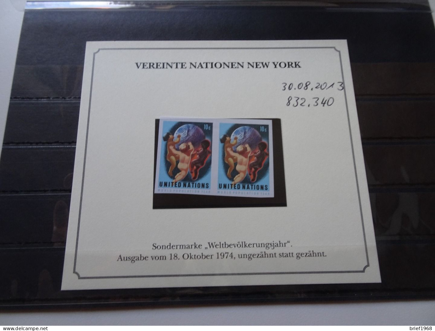 UNO New York Michel 275U Ungezähnt Paar Postfrisch (20518) - Ongebruikt