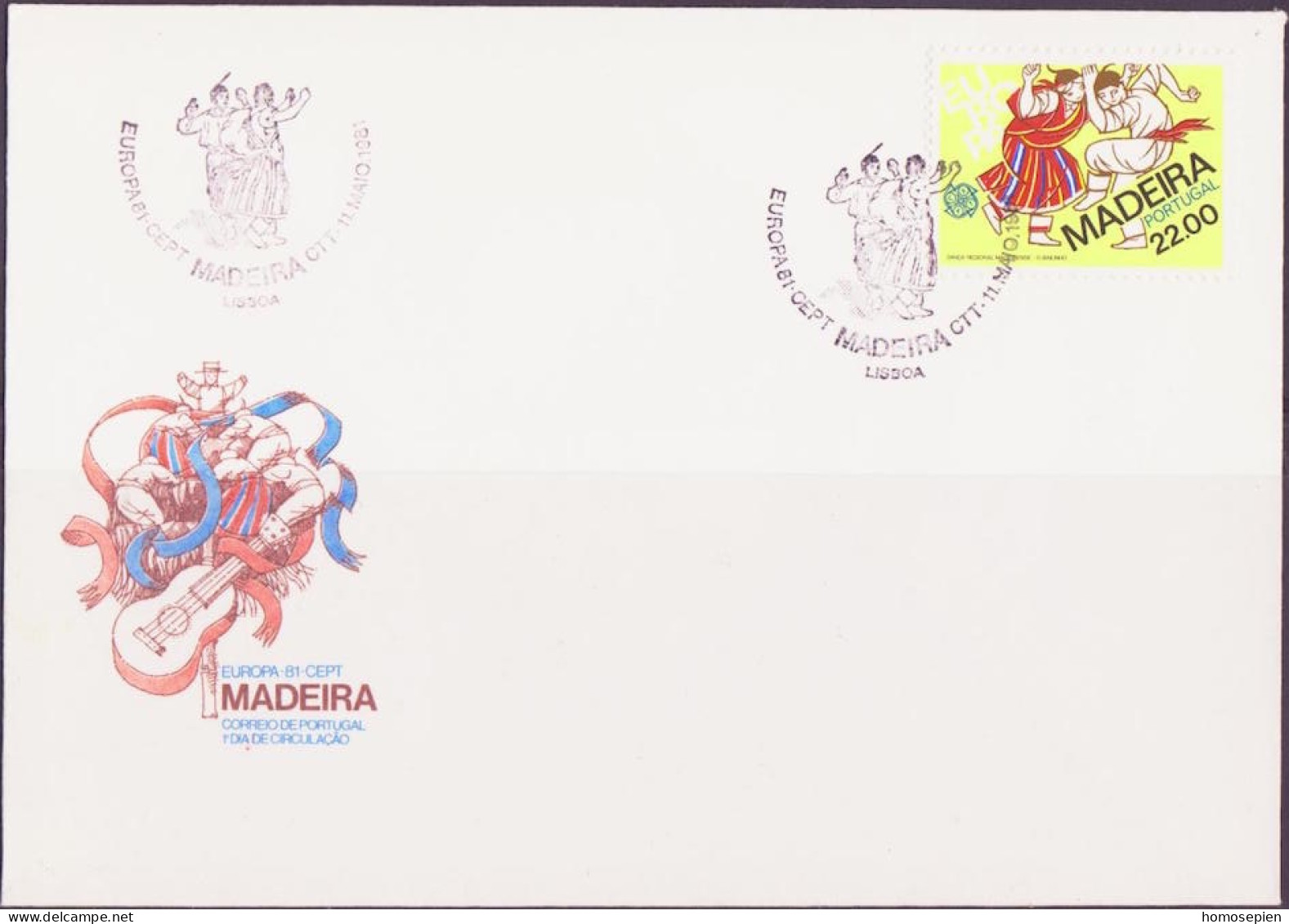 Europa CEPT 1981 Madère - Madeira - Portugal FDC1 Y&T N°75 - Michel N°70 - 22e EUROPA - 1981