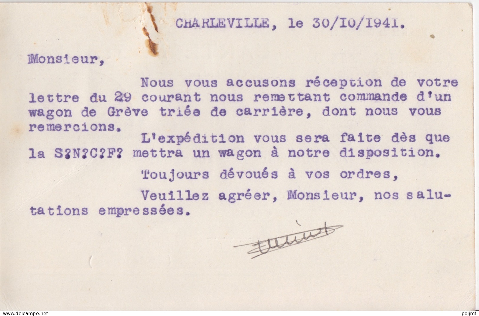 CP "Matériaux De Construction" Obl. Charleville Le 30/10/ 41 Sur 40c X 2 Mercure N° 413 (tarif Du 1/12/39) Pour Sedan - 1938-42 Mercure