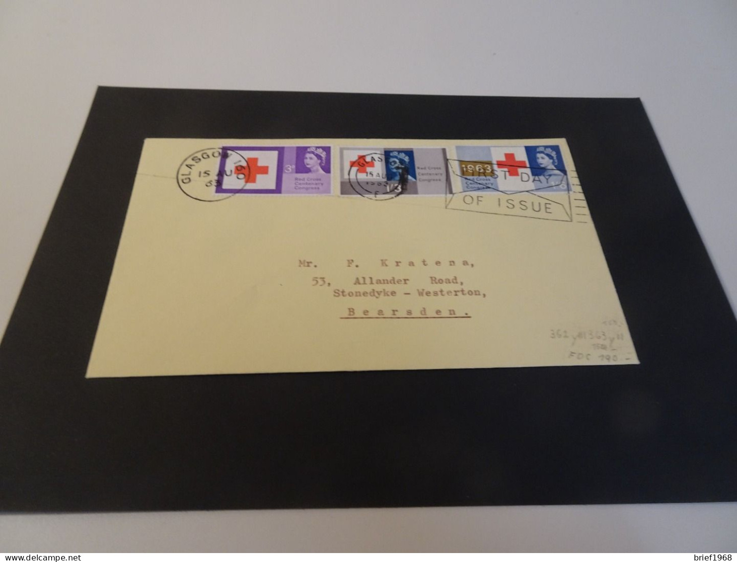 Großbritanien 362-364y FDC (22755) - 1952-1971 Em. Prédécimales