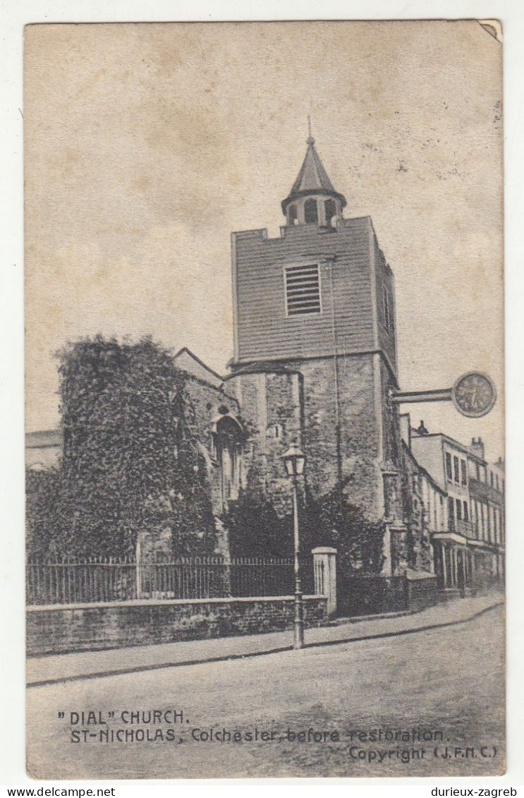 "Dial" Church St. Nicholas, Colchester, Before Restoration Old Postcard Posted 1906 B240301 - Colchester