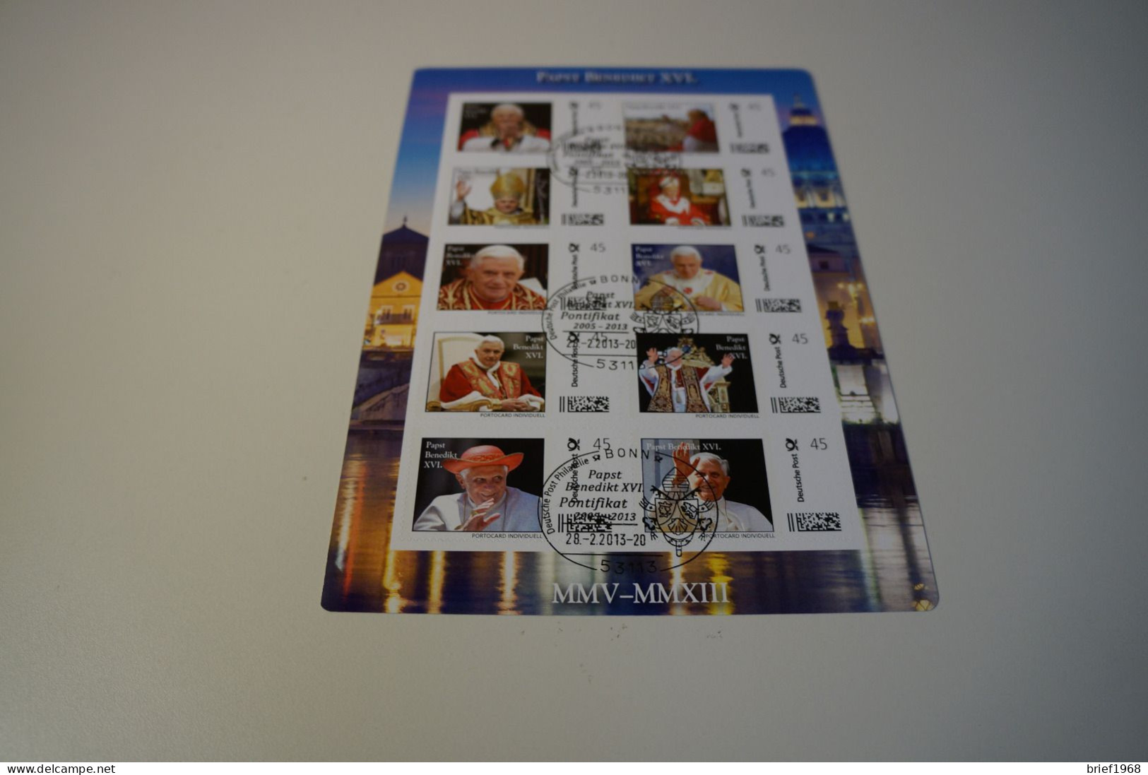 Bund Papst Benedikt 10er Blatt Gestempelt (27018H) - Personalisierte Briefmarken