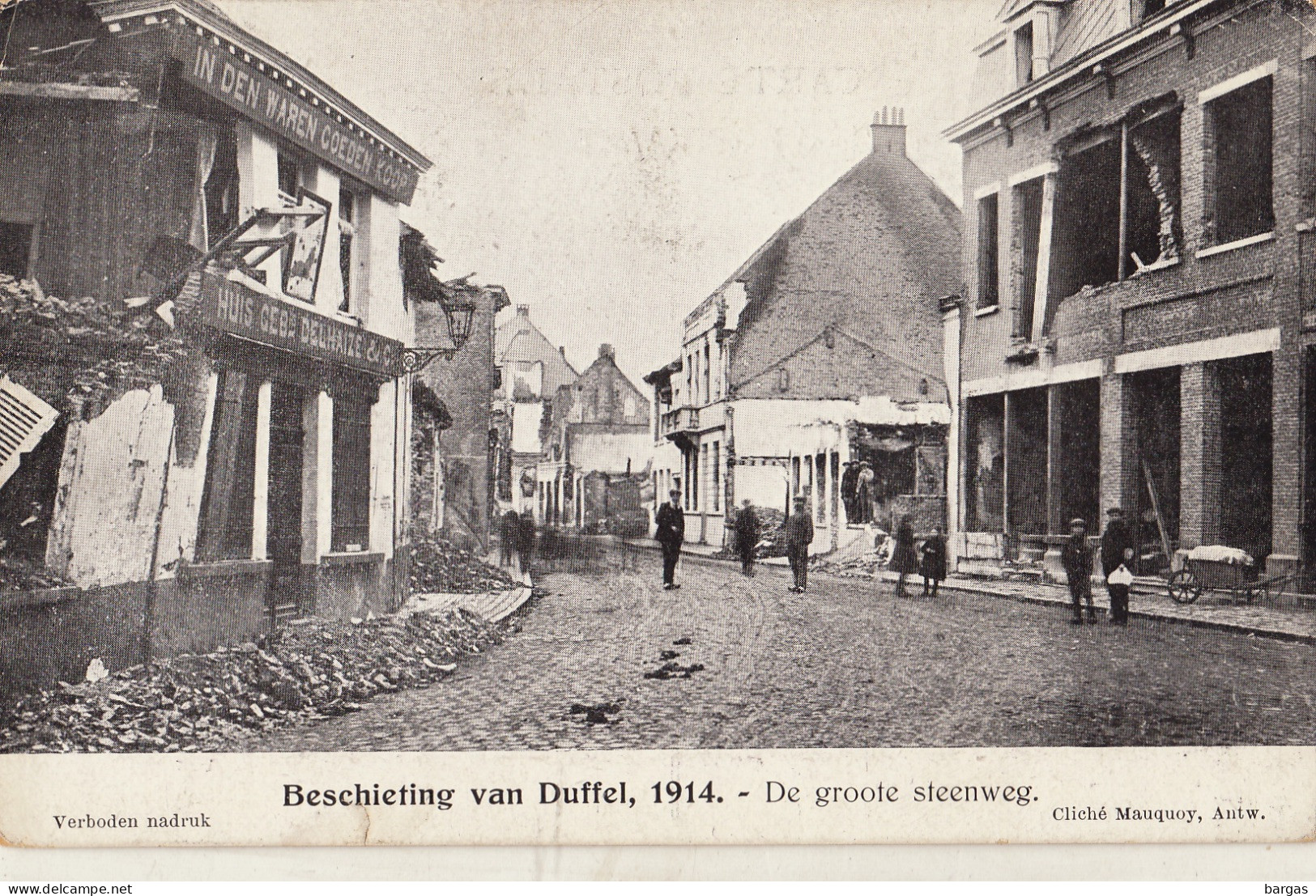 CP De Duffel Beschieting 1914 De Groote Steenweg - Duffel