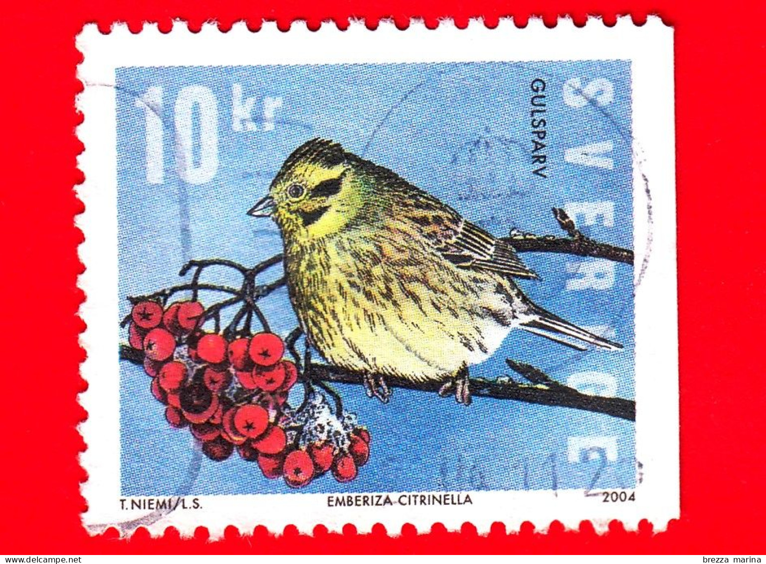 SVEZIA - Usato - 2004 - Uccelli Invernali - Zigolo Giallo (Emberiza Citrinella) - 10 - Gebraucht