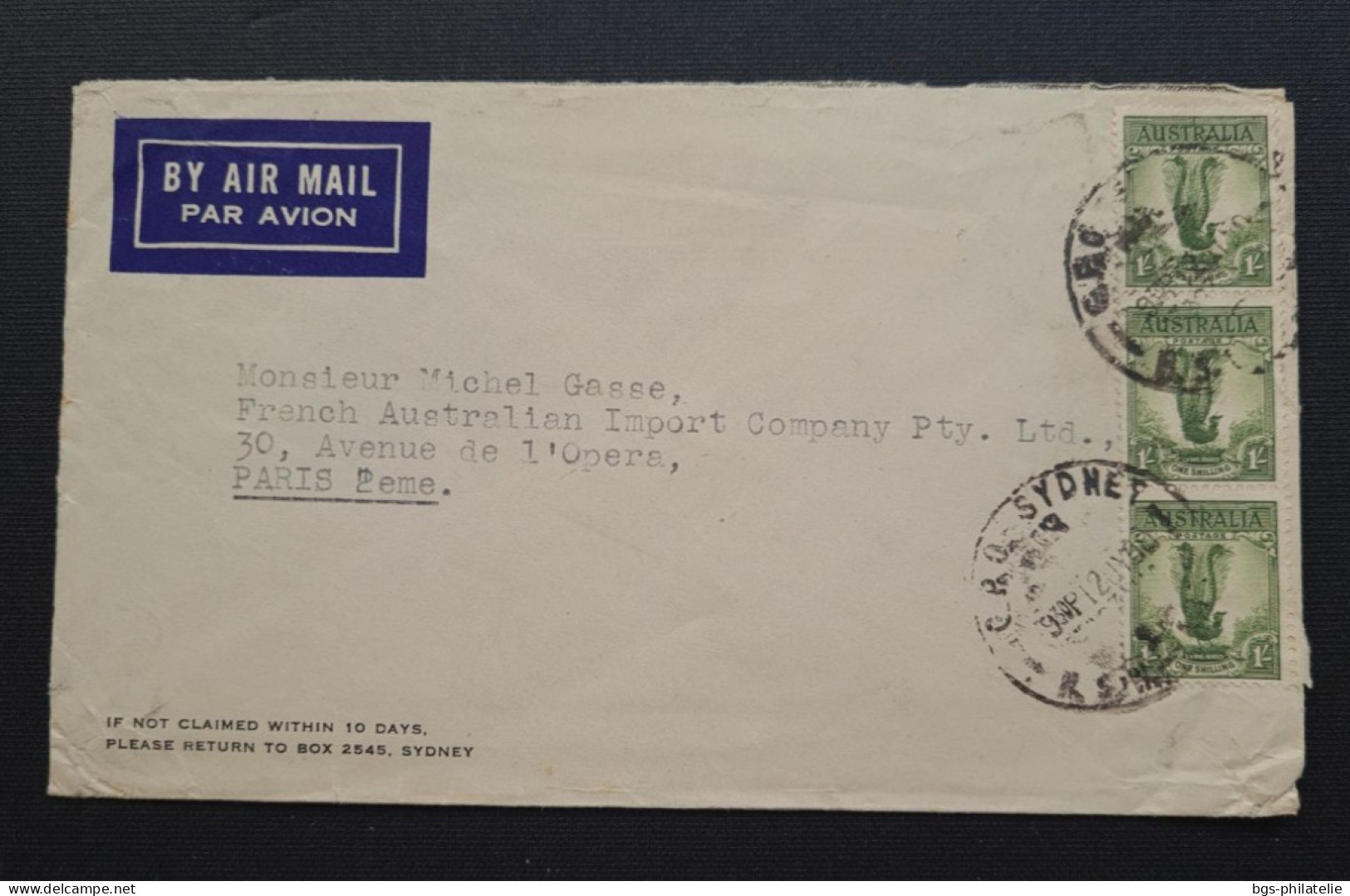 Australie,  Timbres Numéros 118 ×3 Sur Lettre. - Brieven En Documenten