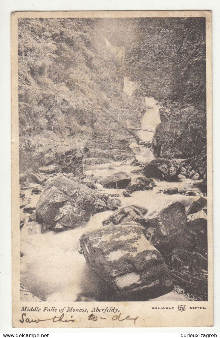 Middle Falls Of Moness, Aberfeldy Old Postcard Posted 1906 B240301 - Perthshire