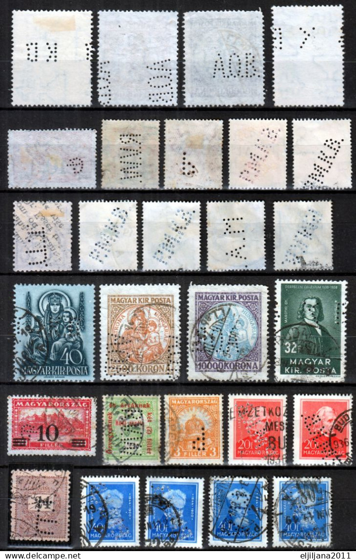 ⁕ Hungary / Ungarn ⁕ Small Collection / Lot Of 14 PERFIN Stamps - See Scan - Perforiert/Gezähnt