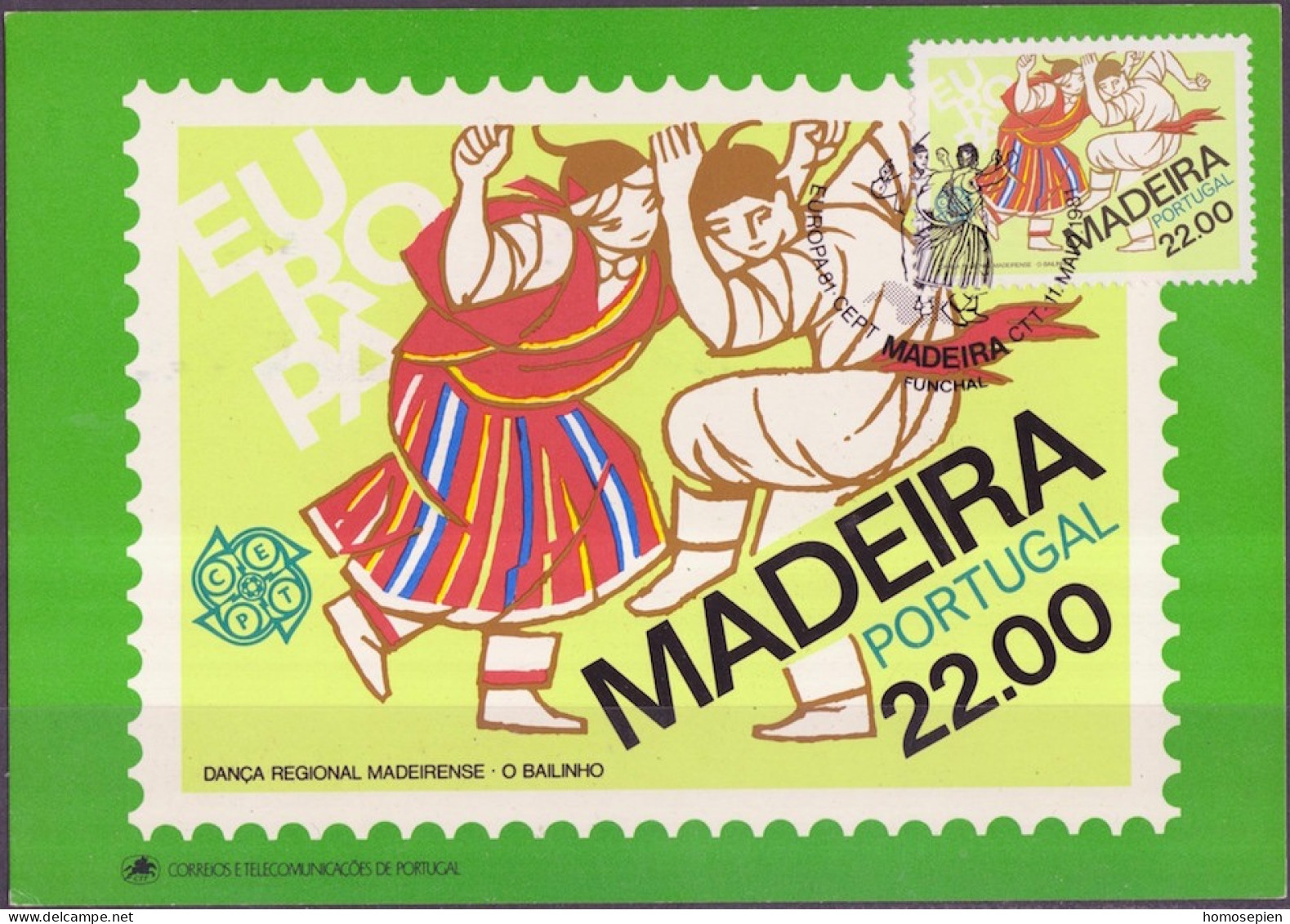 Europa CEPT 1981 Madère - Madeira - Portugal CM Y&T N°75 - Michel N°MK70 - 22e EUROPA - 1981