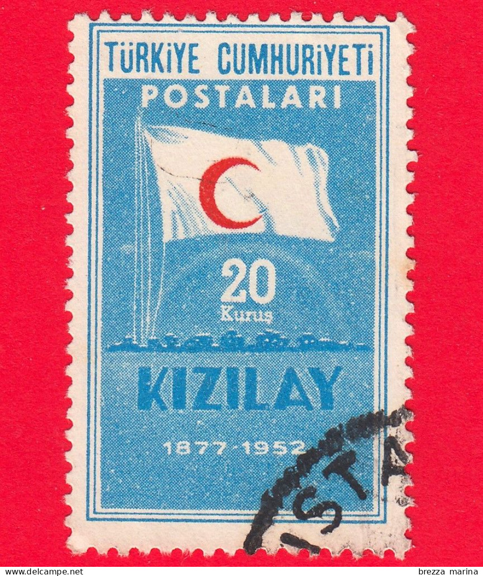 TURCHIA - Usato - 1952 - Croce Rossa - Mezzaluna Rossa - Globo (Terra) - 20 - Oblitérés