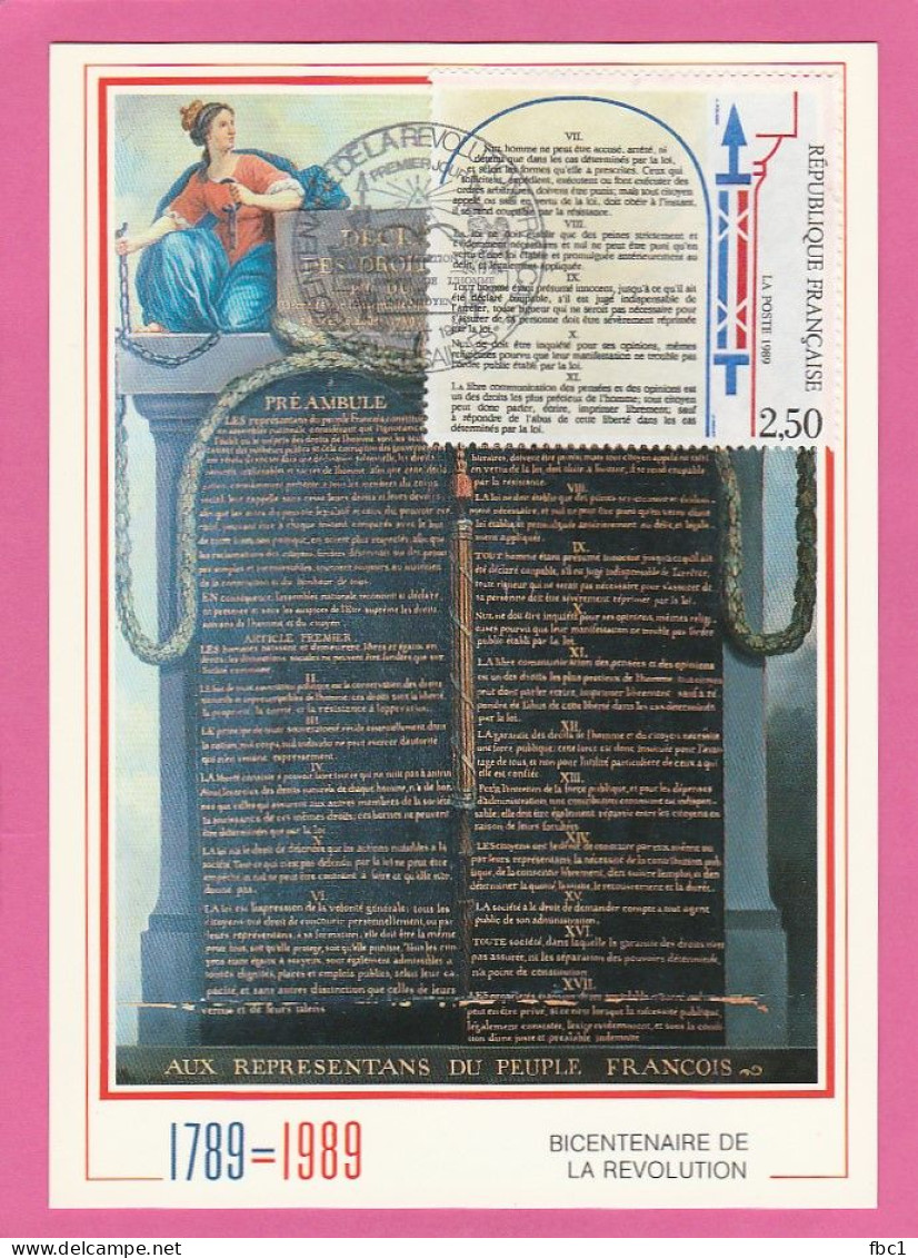 Révolution Française - Carte Maximum - France - Bicentenaire 1989 - Revolución Francesa