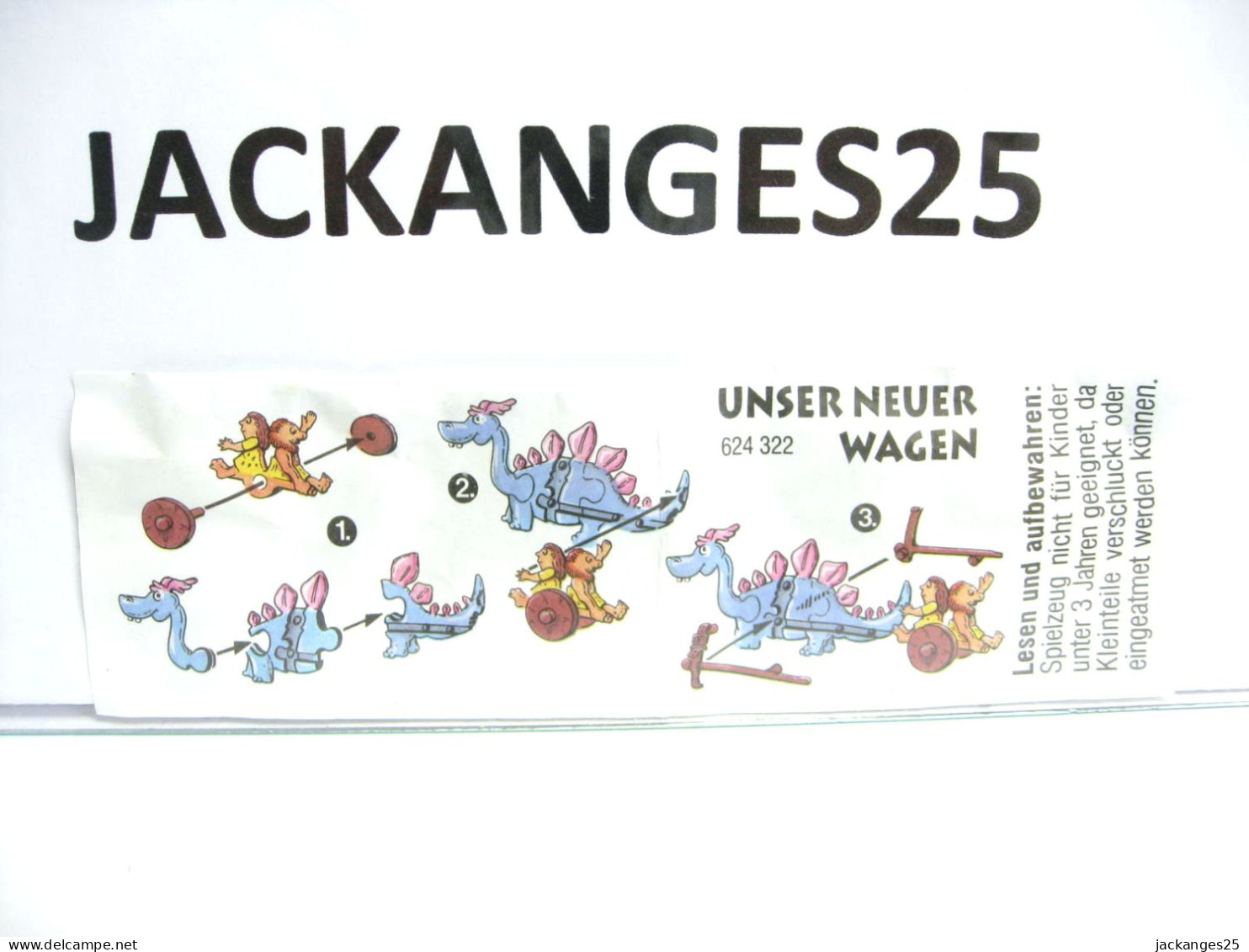 KINDER 7. 624322  DINO 1 PUZZLE 1995 + BPZ - Rompecabezas