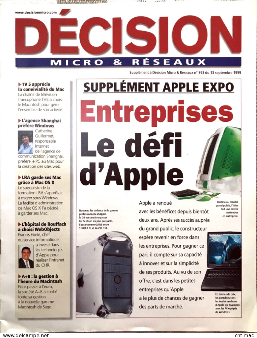 Décision Micro&Réseaux - Supplément Apple Expo à N°393 - 13/09/1999 - Computers