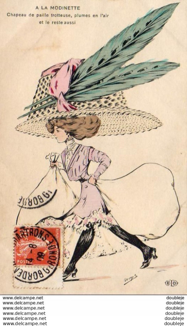 ILLUSTRATEUR ORENS  A LA MODINETTE  ....... Femme Avec Bas Et Chapeau - Orens