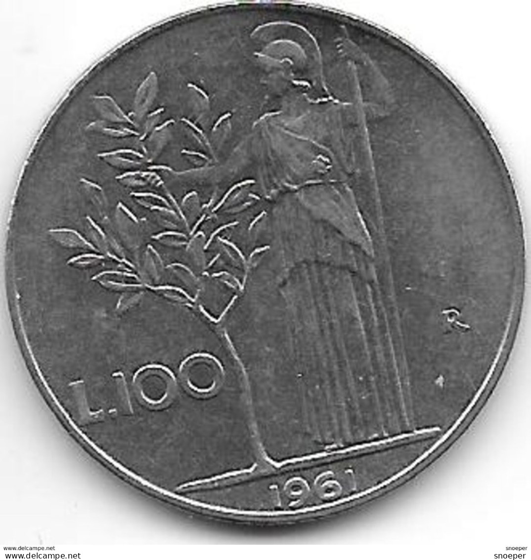 *italy 100 Lire 1961    Km 96.1  Xf+ Catalog Val  2016 = 100,00$ !! - 100 Lire