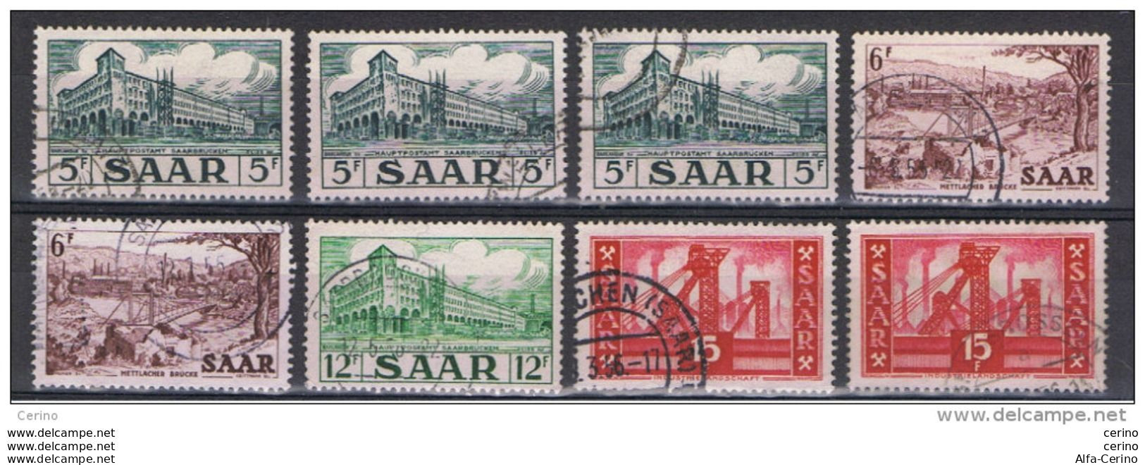 SARRE:  1952/55  COSTRUZIONI  -  8  VAL. US.  -  YV/TELL. 309//337 - Oblitérés