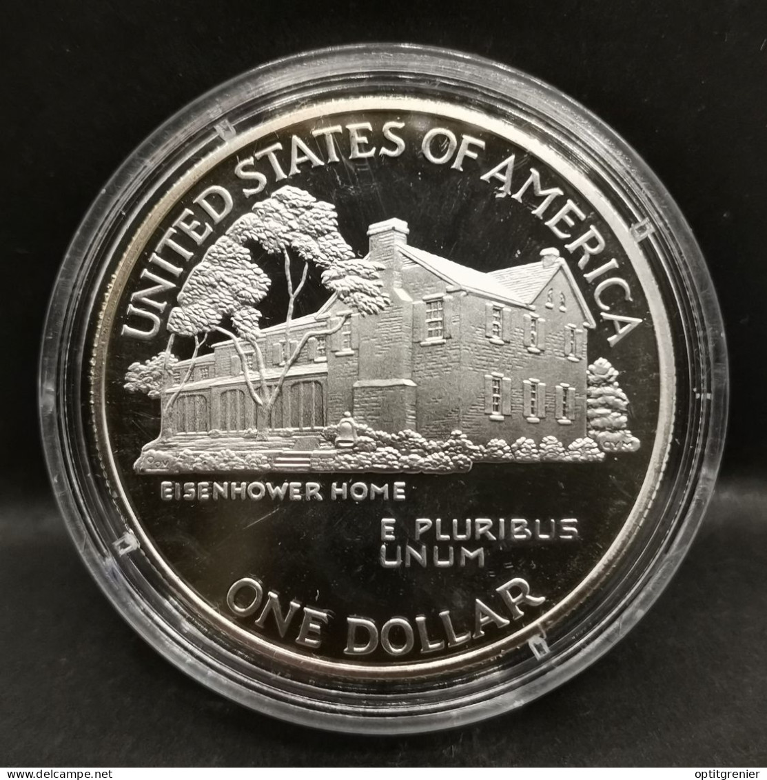 1 DOLLAR ARGENT BE 1990 P  CENTENAIRE NAISSANCE EISENHOWER USA / PROOF SILVER - Collections