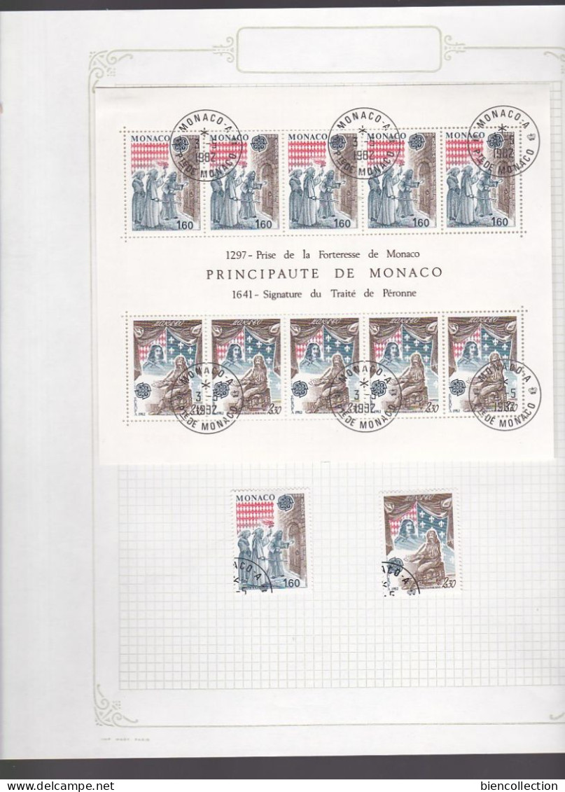 Monaco ,5 Pages De Timbres Oblitérés Dont Blocs Feuillets Europa, Football - Gebraucht