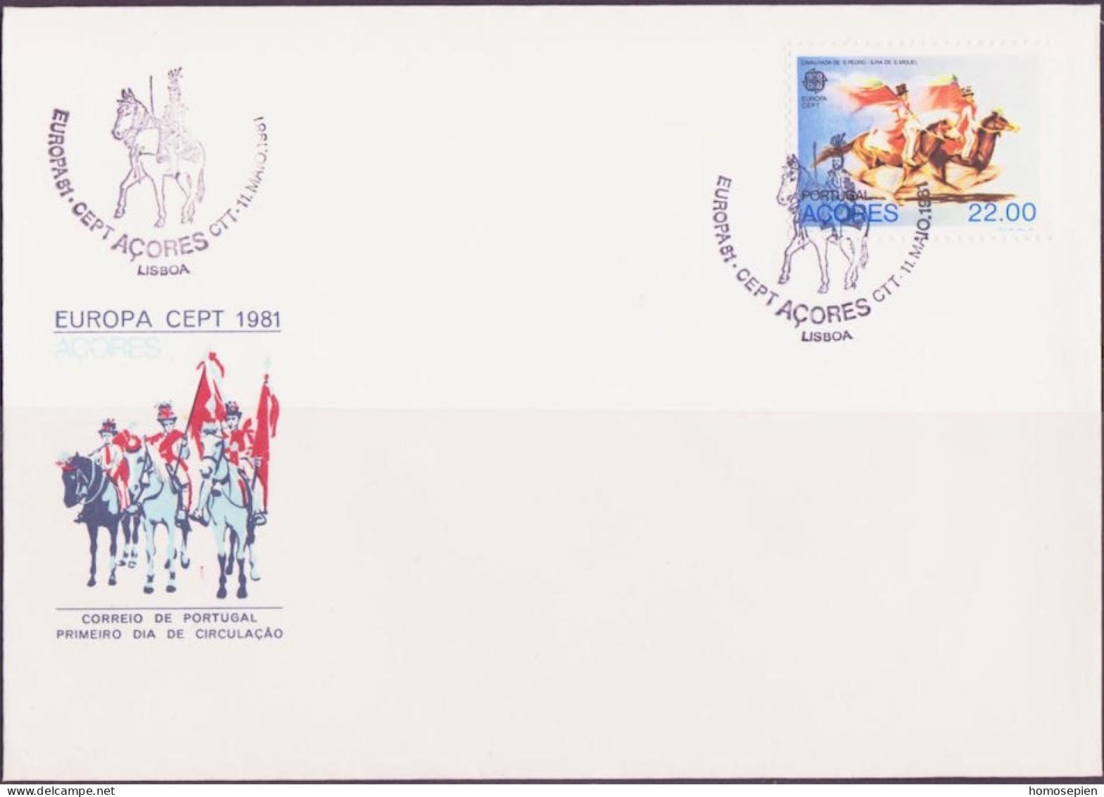 Europa CEPT 1981 Açores - Azores - Azoren - Portugal FDC1 Y&T N°331 - Michel N°342 - 22e EUROPA - 1981