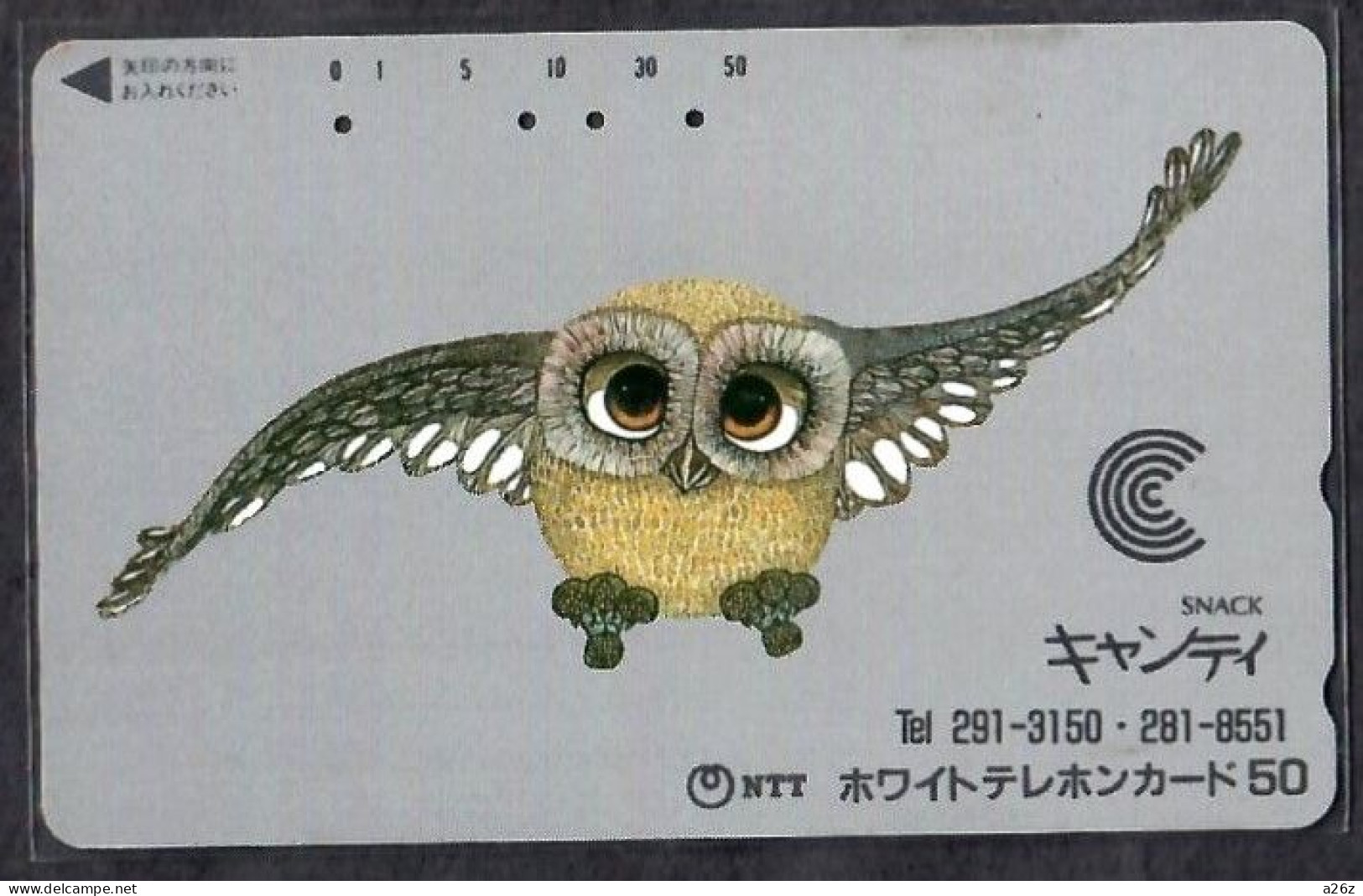 Japan 1V Owl SNACK Used Card - Owls