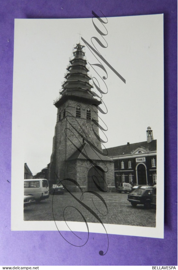 Dottignies Photo Prive Pris17/05/1986   Place De La Resistance Ancien Tour Restauration En Progres - Mouscron - Moeskroen