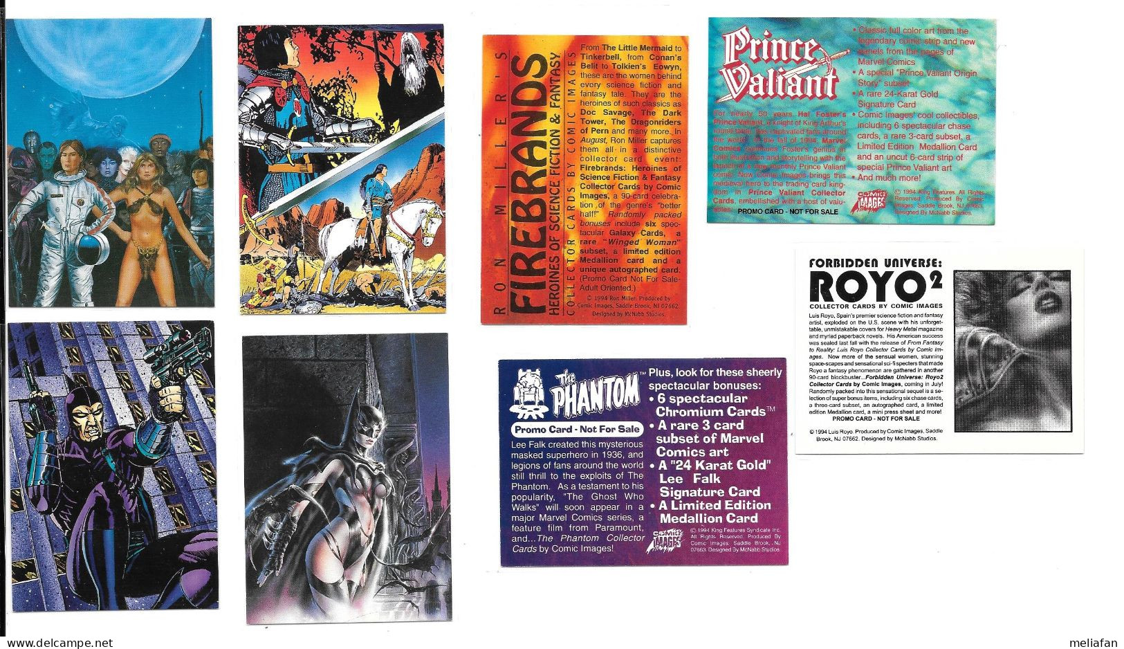 BC78 - PROMO CARDS COMIC IMAGE - PRINCE VAILLANT - THE PHANTOM - RON MILLER'S FIREBRANDS - LUIS ROYO FORBIDDEN UNIVERSES - Otros & Sin Clasificación